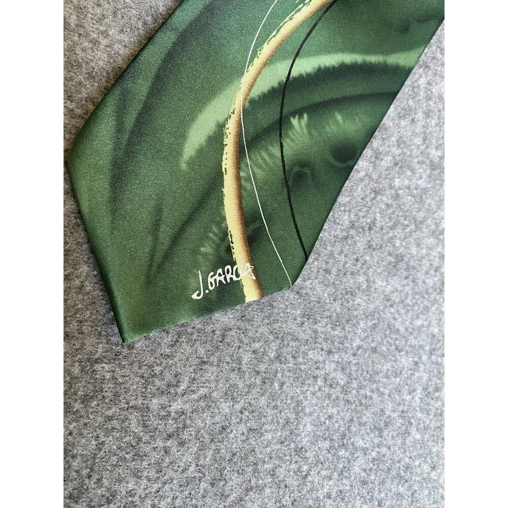 J. Garcia Green Gold Necktie Watercolor Courtyard Performance Artist Proof No. 9